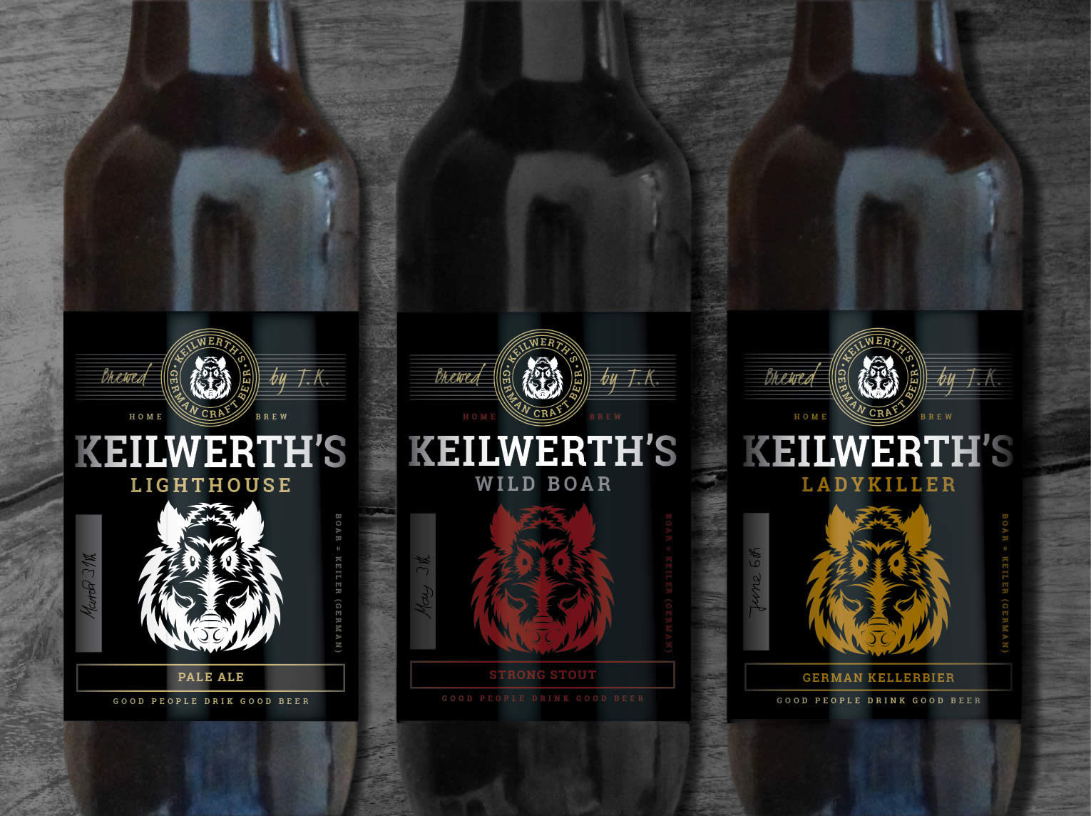 3 Flaschen mit dem neuen Design für German Craft Beer