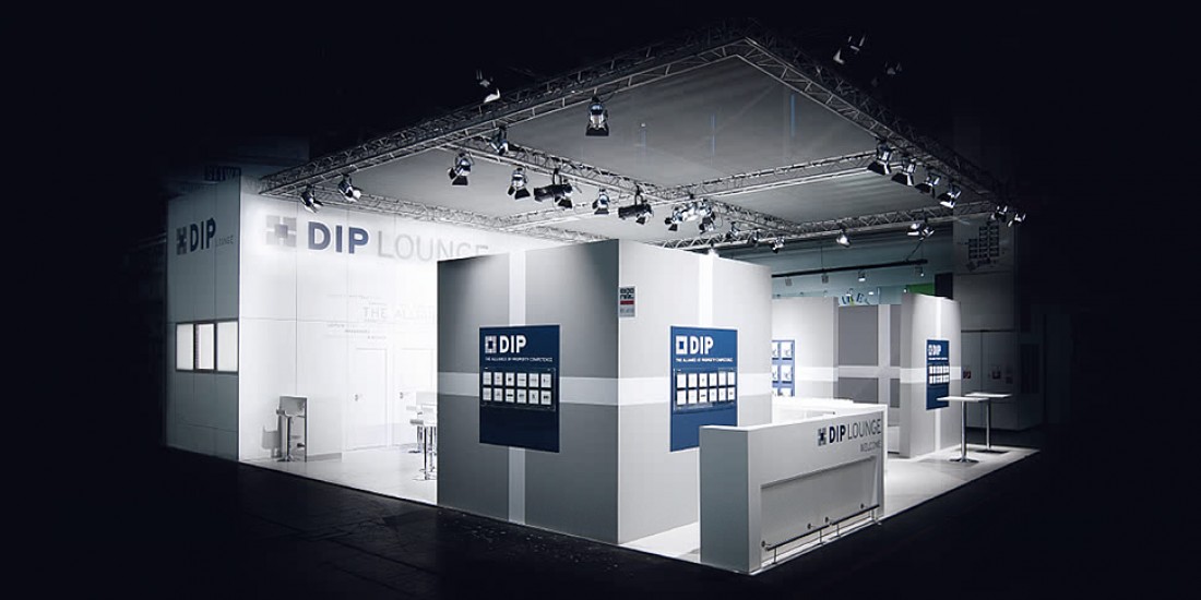 DIP Messestand Expo Real, Design Christin von Wels, catfish creative